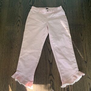 HUE light pink ruffle hem pant